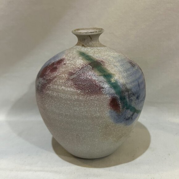 Cooper Mays North Carolina Pottery Bud Vase 4.75" Signed - Picture 3 of 10